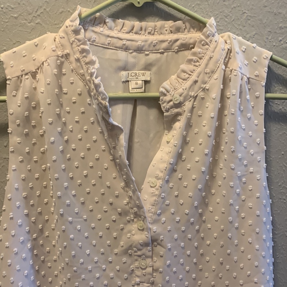 J. Crew Light Pink Swiss Dot Sleeveless Camisole - Picture 2 of 7